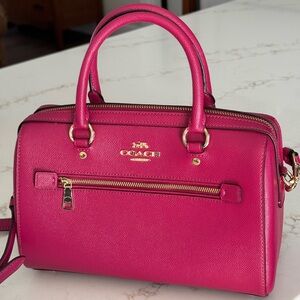 STUNNING Coach Rowan Pink Fuschia Leather Satchel